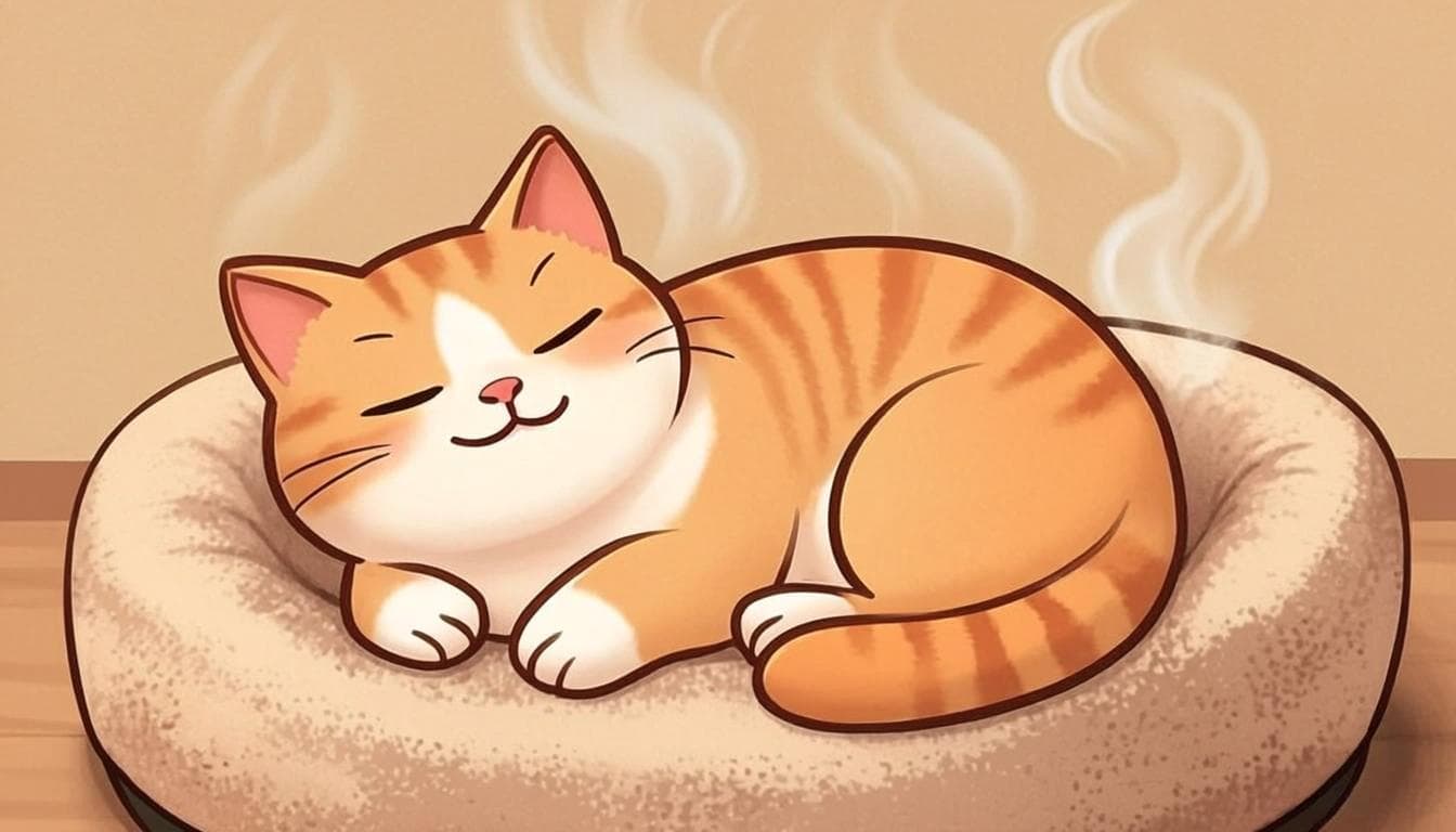 Tu gato mayor tiene dolor articular: Camas calientes que le alivian